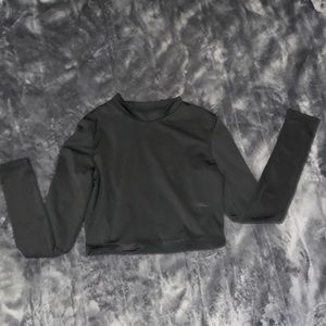 Black skin tight cropped long sleeve